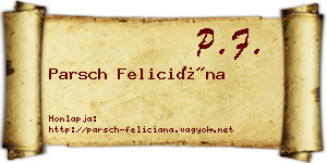 Parsch Feliciána névjegykártya